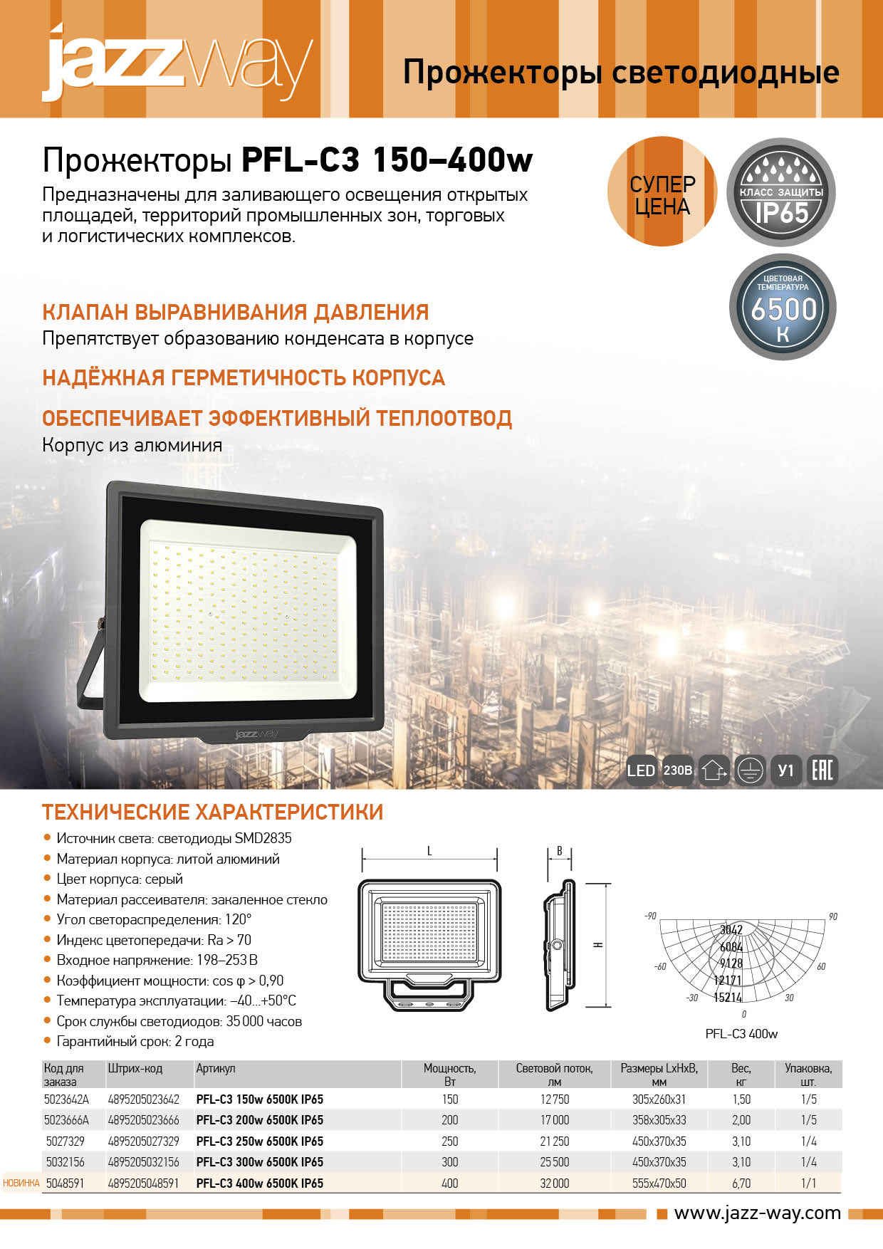 Прожектор светодиодный PFL-C3 150w