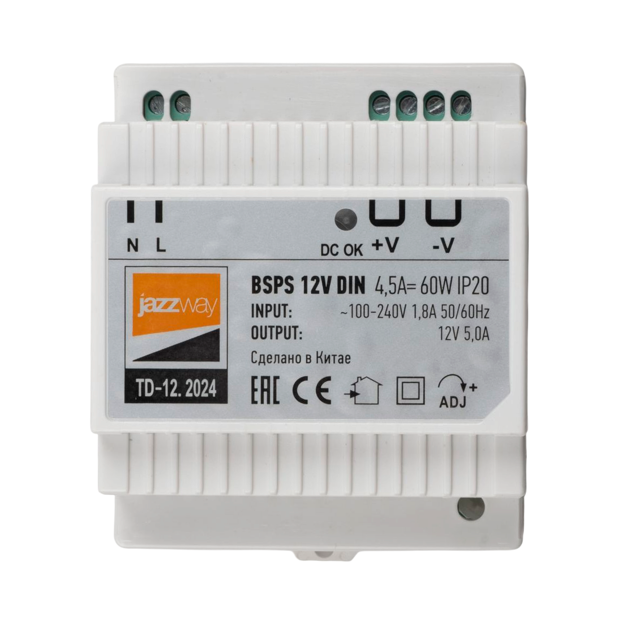 Блок питания с установкой на DIN-рейку BSPS 12V 60w