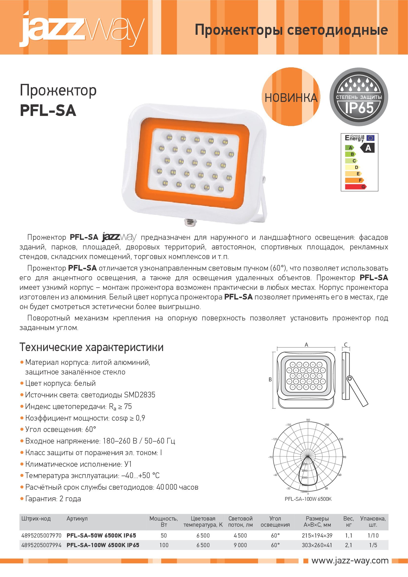 Светодиодные прожекторы PFL-SA