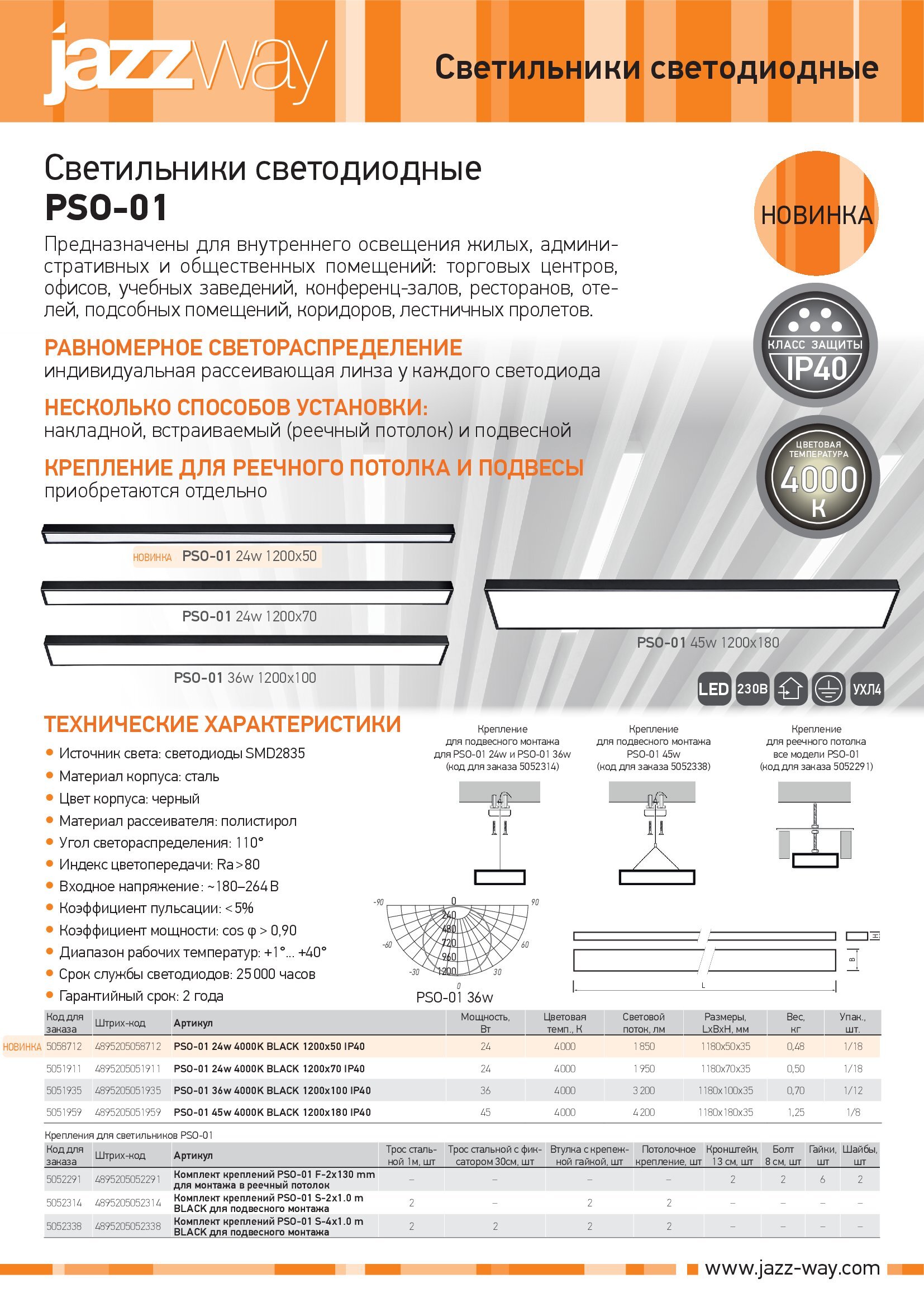 Светильники светодиодные  PSO-01