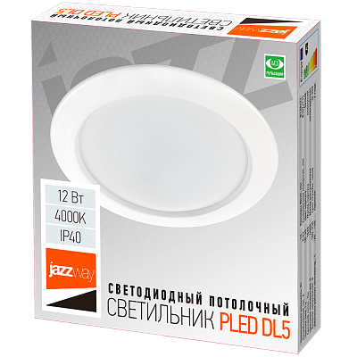 Светильник светодиодный встраиваемый PLED DL5 12w 4000K WH IP40