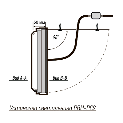 Светильник для ЖКХ PBH-PC9-RA 24W 4000K BLACK IP65