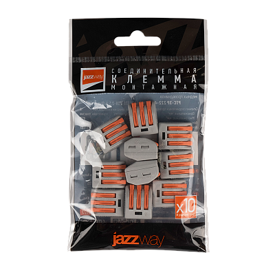 Клемма монтажная СМК PTC-3P 222-413 BL/10 450V 32A 0,08-2,5(4.0)mm2 / 10шт./ Jazzway 