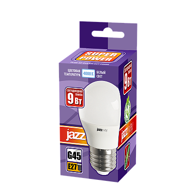 Лампа светодиодная PLED- SP G45 9w E27 4000K-E Jazzway