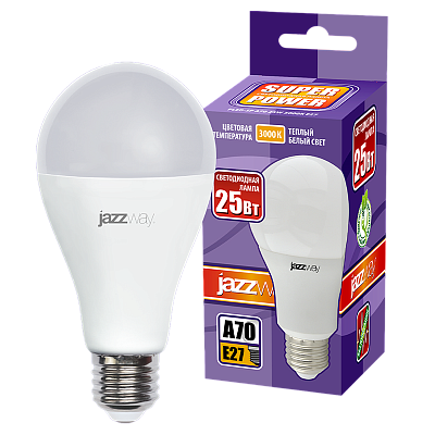 Лампа светодиодная PLED- SP A65 25w 3000K E27 230/50 Jazzway