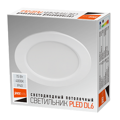 Cветильник светодиодный встраиваемый PLED DL6 15w 4000K WH IP40