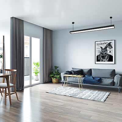 Светильник светодиодный накладной PSO-01 24w 4000K BLACK 1200х70 IP40