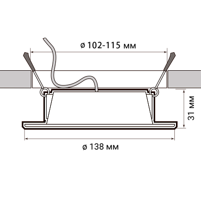 Светильник светодиодный встраиваемый PLED DL5 12w 4000K WH IP40