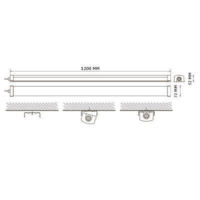 Светильник светодиодный пылевлагозащищенный с БАП PWP-С3-E1 1200 36w 6500K