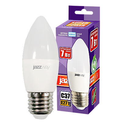 Лампа светодиодная PLED- SP C37 7w E27 4000K 230/50 Jazzway