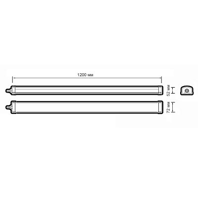 Светильник светодиодный пылевлагозащищенный с БАП PWP-С3-E1 1200 36w 6500K