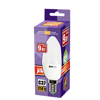 Лампа светодиодная PLED- SP C37 9w E14 3000K-Е Jazzway