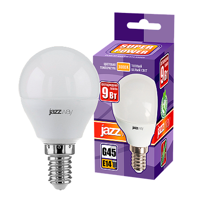 Лампа светодиодная PLED- SP G45 9w E14 3000K-E Jazzway 