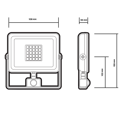 Прожектор светодиодный PFL-C3 SENSOR 20w