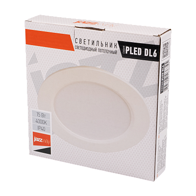 Cветильник светодиодный встраиваемый PLED DL6 15w 4000K WH IP40