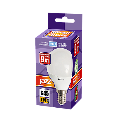 Лампа светодиодная PLED- SP G45 9w E14 5000K-E Jazzway 
