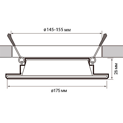 Cветильник светодиодный встраиваемый PLED DL6 15w 6500K WH IP40