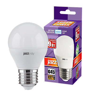 Лампа светодиодная PLED- SP G45 9w E27 4000K-E Jazzway