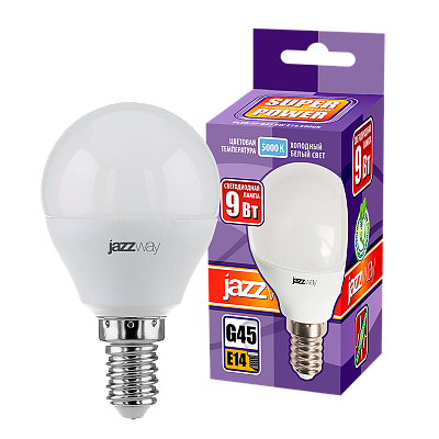 Лампа светодиодная PLED- SP G45 9w E14 5000K-E Jazzway 