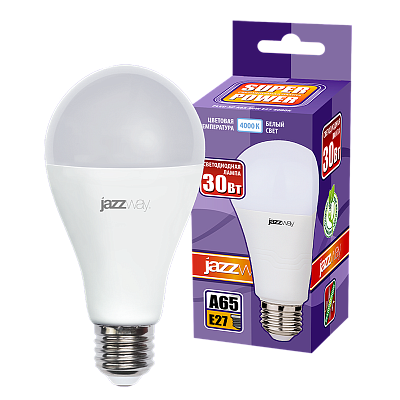 Лампа светодиодная PLED- SP A65 30w E27 4000K 230/50 Jazzway