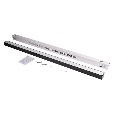 Cветильник накладной PSO-02 40w 4000K BLACK 1200x50 IP40