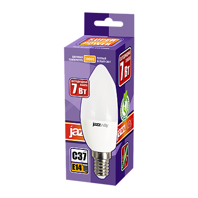 Лампа светодиодная PLED- SP C37 7w E14 3000K  230/50 Jazzway