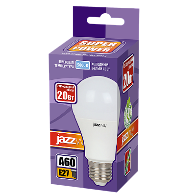 Лампа светодиодная PLED- SP A60 20w E27 5000K 230/50 Jazzway 