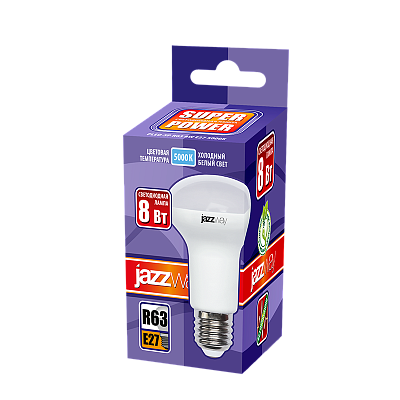 Лампа светодиодная PLED- SP R63 8w 5000K E27 230/50 Jazzway 