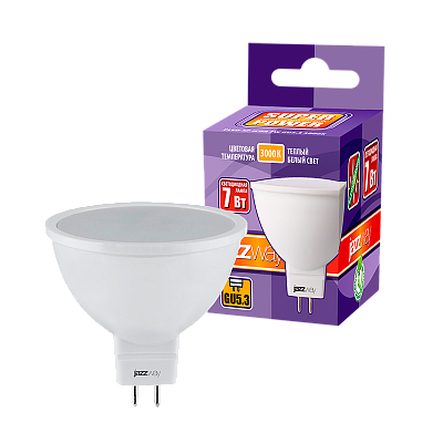 Лампа светодиодная PLED- SP JCDR 7w 3000K GU5.3  230/50 Jazzway 