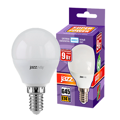 Лампа светодиодная PLED- SP G45 9w E14 4000K-E Jazzway 