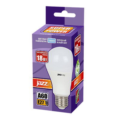 Лампа светодиодная PLED- SP A60 18w E27 5000K 230/50 Jazzway 