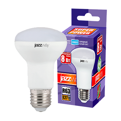 Лампа светодиодная PLED- SP R63 8w 5000K E27 230/50 Jazzway 