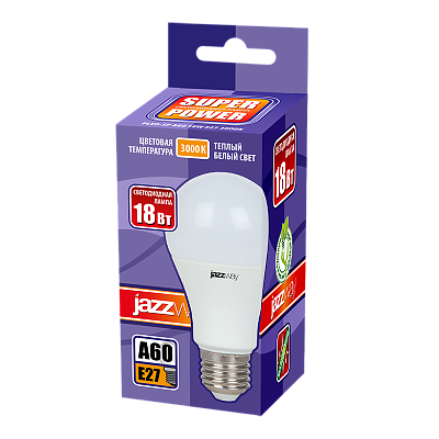 Лампа светодиодная PLED- SP A60 18w E27 3000K 230/50 Jazzway