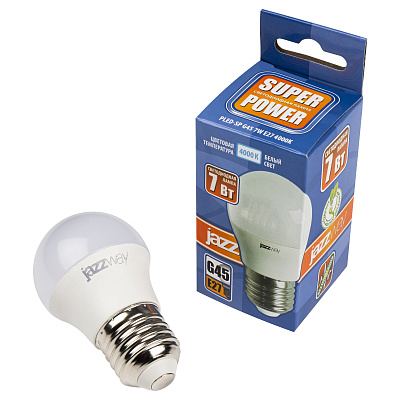 Лампа светодиодная PLED- SP G45 7w E27 4000K 230/50 Jazzway 