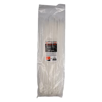 Кабельная стяжка PCT 7,6x400-100WH PA6.6 Jazzway (100 шт/уп)