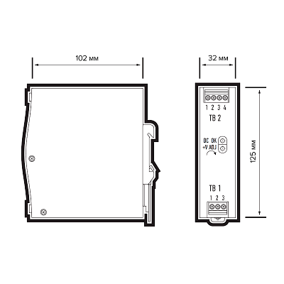 Блок питания с установкой на DIN-рейку BSPS 24V 75w
