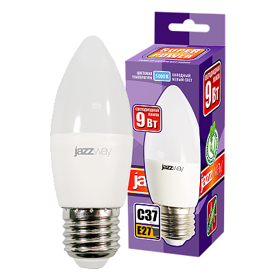 Лампа светодиодная PLED- SP C37 9w E27 5000K-E Jazzway 