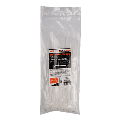 Кабельная стяжка PCT 4,8x180-100WH PA6.6 Jazzway (100 шт/уп)