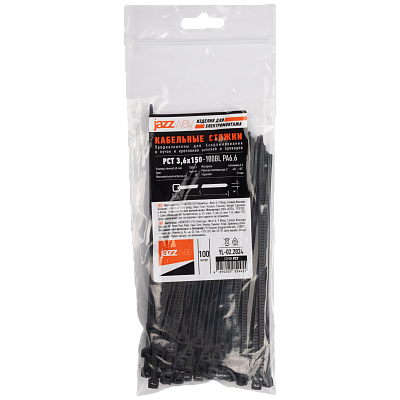 Кабельная стяжка PCT 3,6x150-100BL PA6.6 Jazzway (100 шт/уп) 