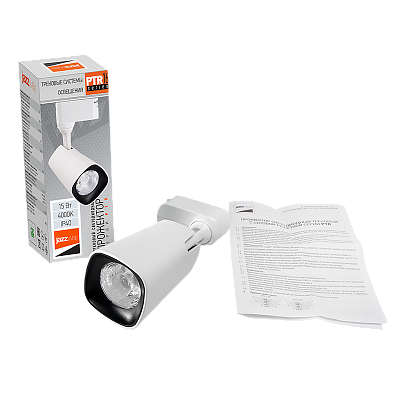 Трековый светильник светодиодный PTR 1615 15w 4000K 24° WH IP40