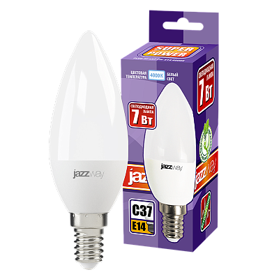 Лампа светодиодная PLED- SP C37 7w E14 4000K  230/50 Jazzway 