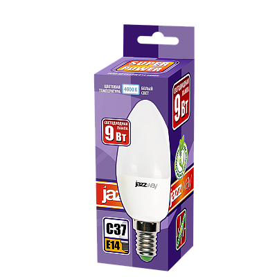 Лампа светодиодная PLED- SP C37 9w E14 4000K-E Jazzway 