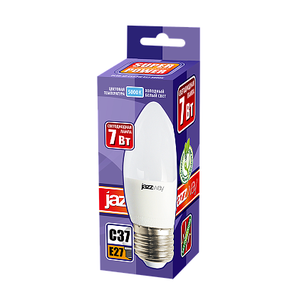 Лампа светодиодная PLED- SP C37 7w E27 5000K 230/50 Jazzway