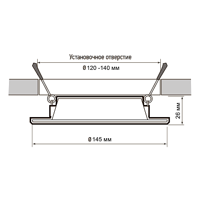 Cветильник светодиодный встраиваемый PLED DL7 12W 6500K WH IP54