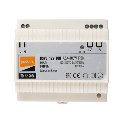 Блок питания с установкой на DIN-рейку BSPS 12V 100w