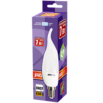 Лампа светодиодная PLED- SP CA37 7w E14 4000K  230/50 Jazzway