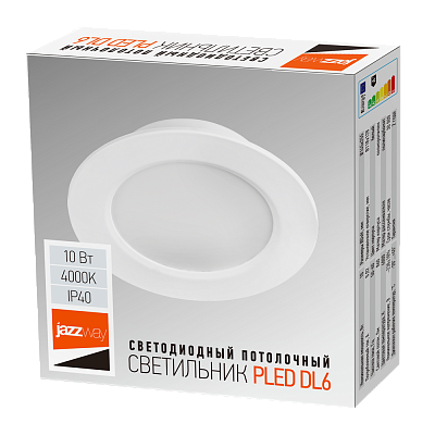 Cветильник светодиодный встраиваемый PLED DL6 10w 4000K WH IP40