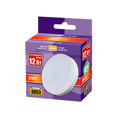 Лампа светодиодная PLED-GX53 12w=100w 3000K 980 Lm  230V/50Hz Jazzway