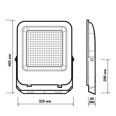 Прожектор светодиодный PFL-V 300w 6500K IP65
