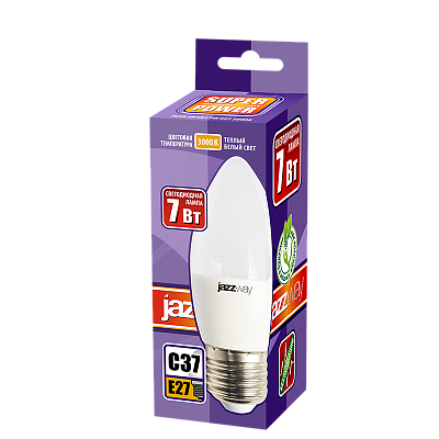 Лампа светодиодная PLED- SP C37 7w E27 3000K 230/50 Jazzway